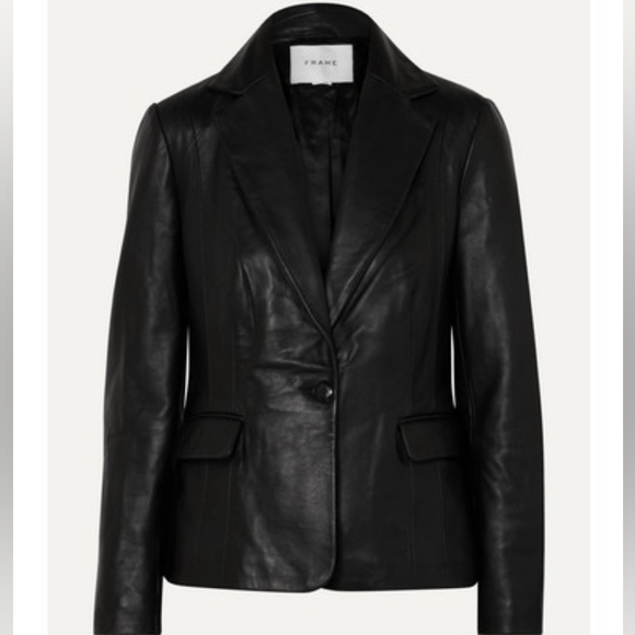 CYBER MONDAY! Frame School Boy Leather Blazer Size Small (4) - Picture 6 of 15